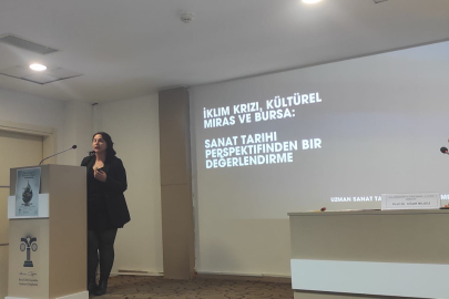 Uzman Sanat Tarihçisi Gizem Yumru "İklim krizi ile kültürel miras ilişkisi" Konulu sempozyumda sunum yaptı.