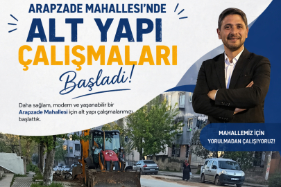 Orhangazi Arapzade Mahallesinde alt yapı çalışmaları başladı.