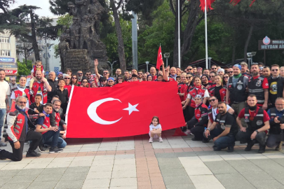 Motorsiklet sevdalıları 19 Mayıs için Kortej düzenledi