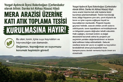 Yozgat Aydıncık İlçesi Bakırboğazı köyü imza kampanyası başlattı.